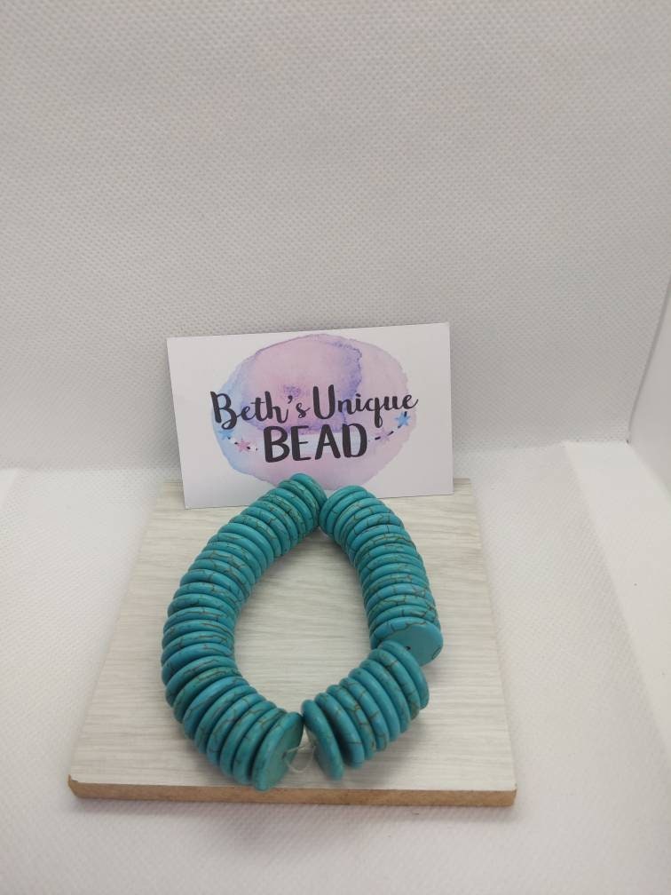Disc jewellery/howlite jewellery/howlite necklace/howlite earrings/howlite bracelet/turquoise bracelet/turquoise necklace/turquoise earrings