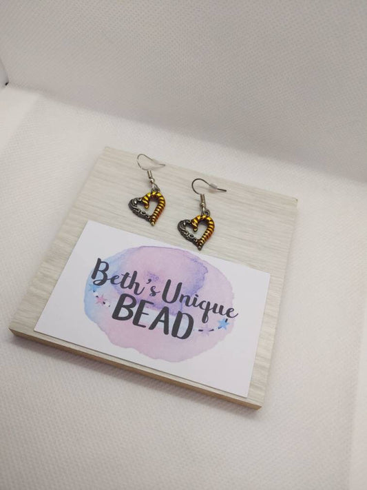 silver plated heart earrings/copper earrings/heart earrings/copper heart earrings/silver plated heart/copper heart