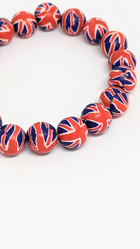 King Charles III, Union Jack, British bracelet, British Flag, Patriotic jewellery, United Kingdom