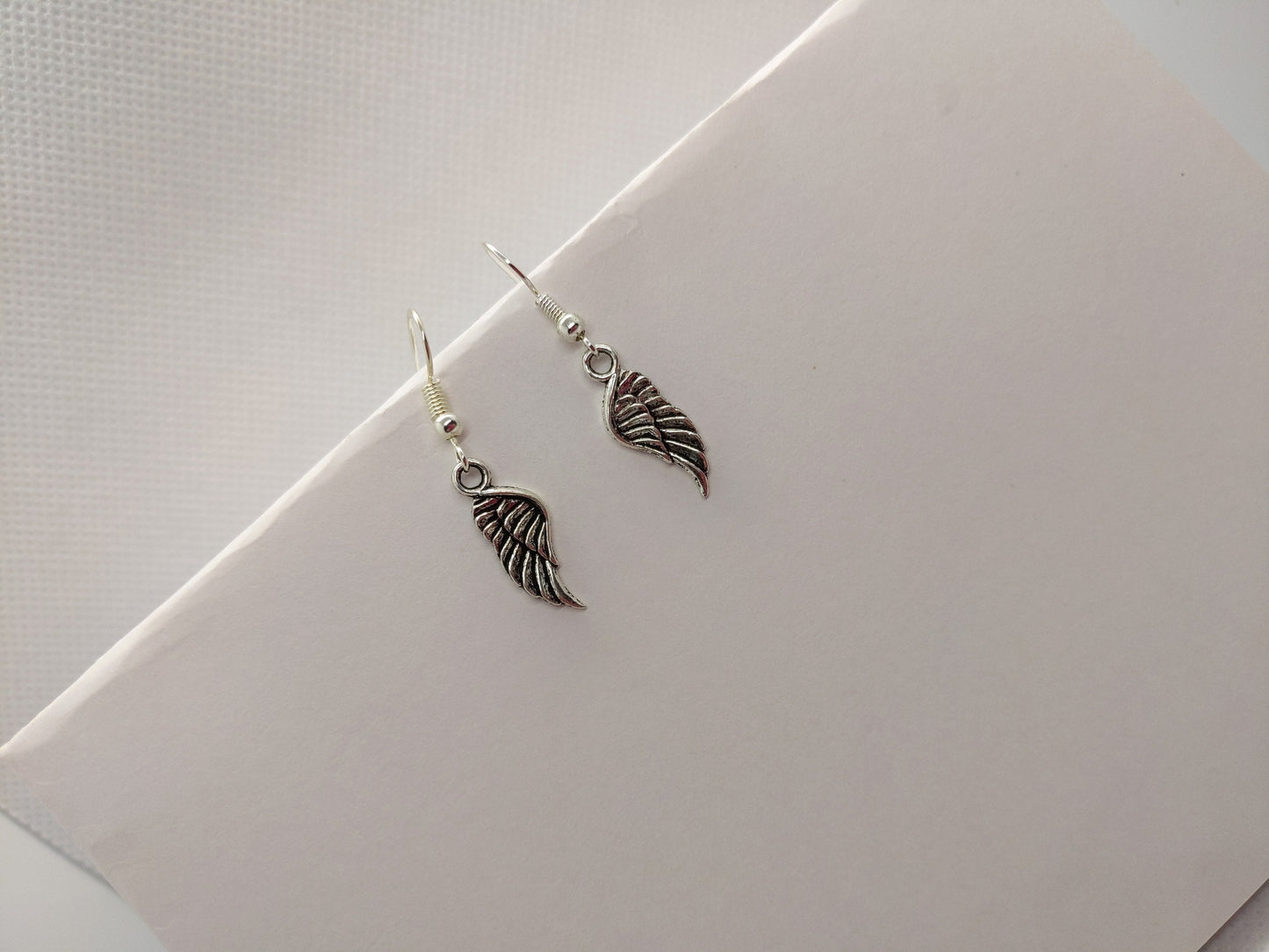 Angel earrings/silver plated/sterling silver/spiritual drops/wings/gifts for her/guardian angel/angelic jewellery/protection/gift for her