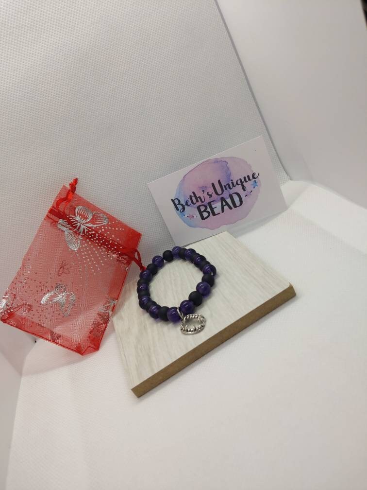 halloween bracelet/halloween beaded bracelet/fang bracelet/charm bracelet/halloween charm bracelet/halloween fang bracelet/purple bracelet.