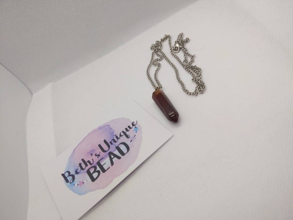 Red jasper necklace/red jasper/red jasper wand/red jasper pendant/healing pendant/gemstone pendant/healing necklace/healing wand