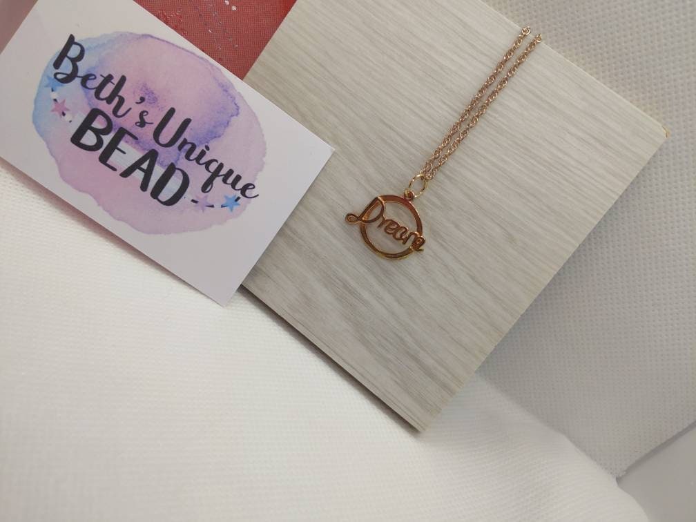 dream necklace, dream chain, rose gold plated necklace, rose gold necklace, rose gold dream necklace, rose gold chain, birthday gift