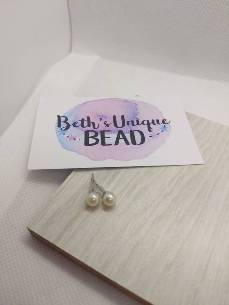 Bridal jewellery, cream studs, bridesmaid gift, bridal earrings, faux pearl studs, silver plated stud earrings, Mother of the Bride