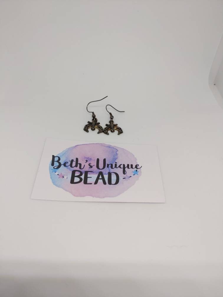 Halloween bat earrings/copper plated bat/bat earrings/bronze plated bat earrings/copper plated bat earrings/halloween earrings/