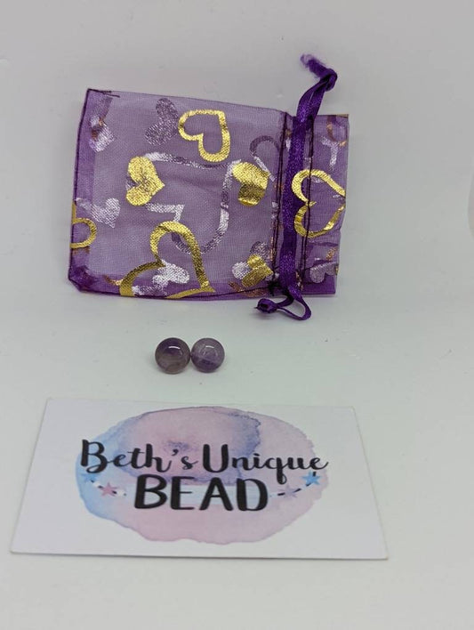 stud earrings, amethyst earrings, round studded earrings, purple studs, gemstone stud earrings, circle earrings