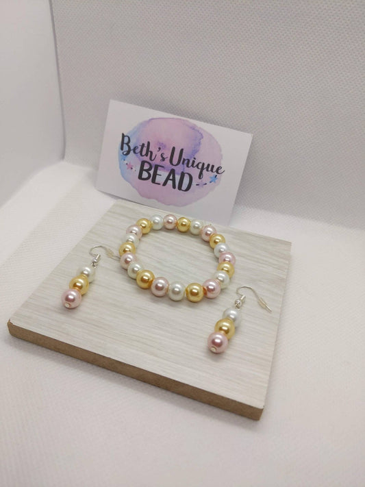 Bridal jewellery, bridal party, pastel jewellery, bridesmaid gift, beaded bracelet, Mother of the Bride