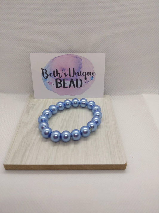 Expandable bangle, stretchy bracelet, expandable bracelet, light blue bead, bridesmaid gifts