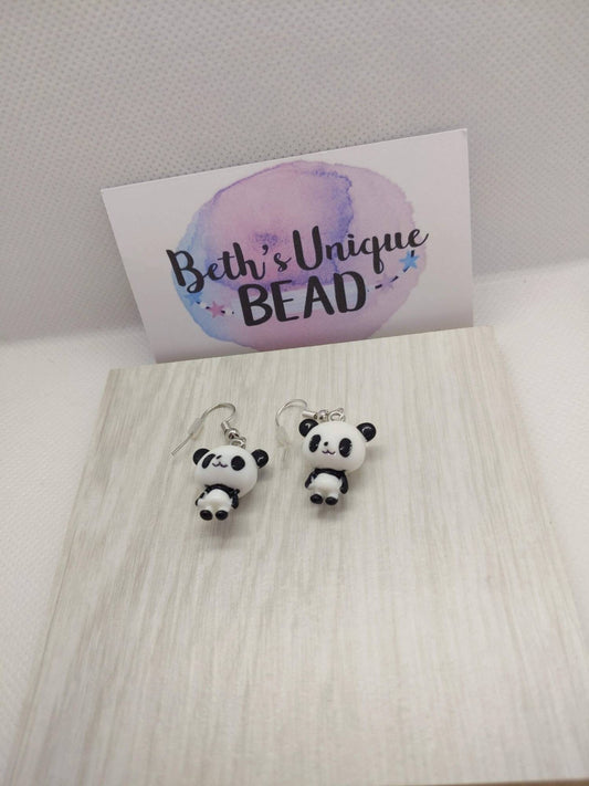 panda jewelry, novelty jewelry, panda earrings, funky earrings, quirky gifts