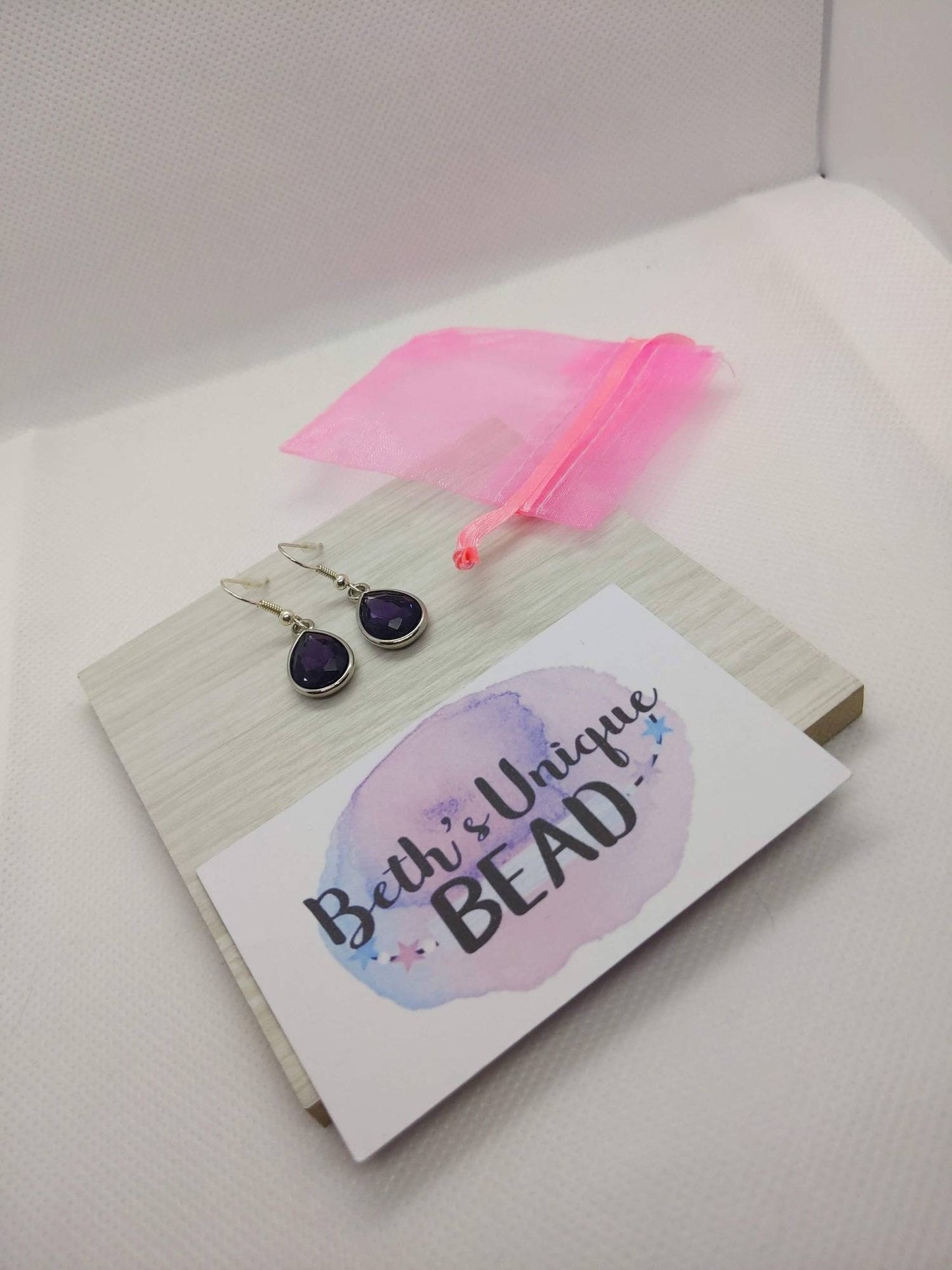 Teardrop earrings, Formal jewellery, purple earrings, best friend gift