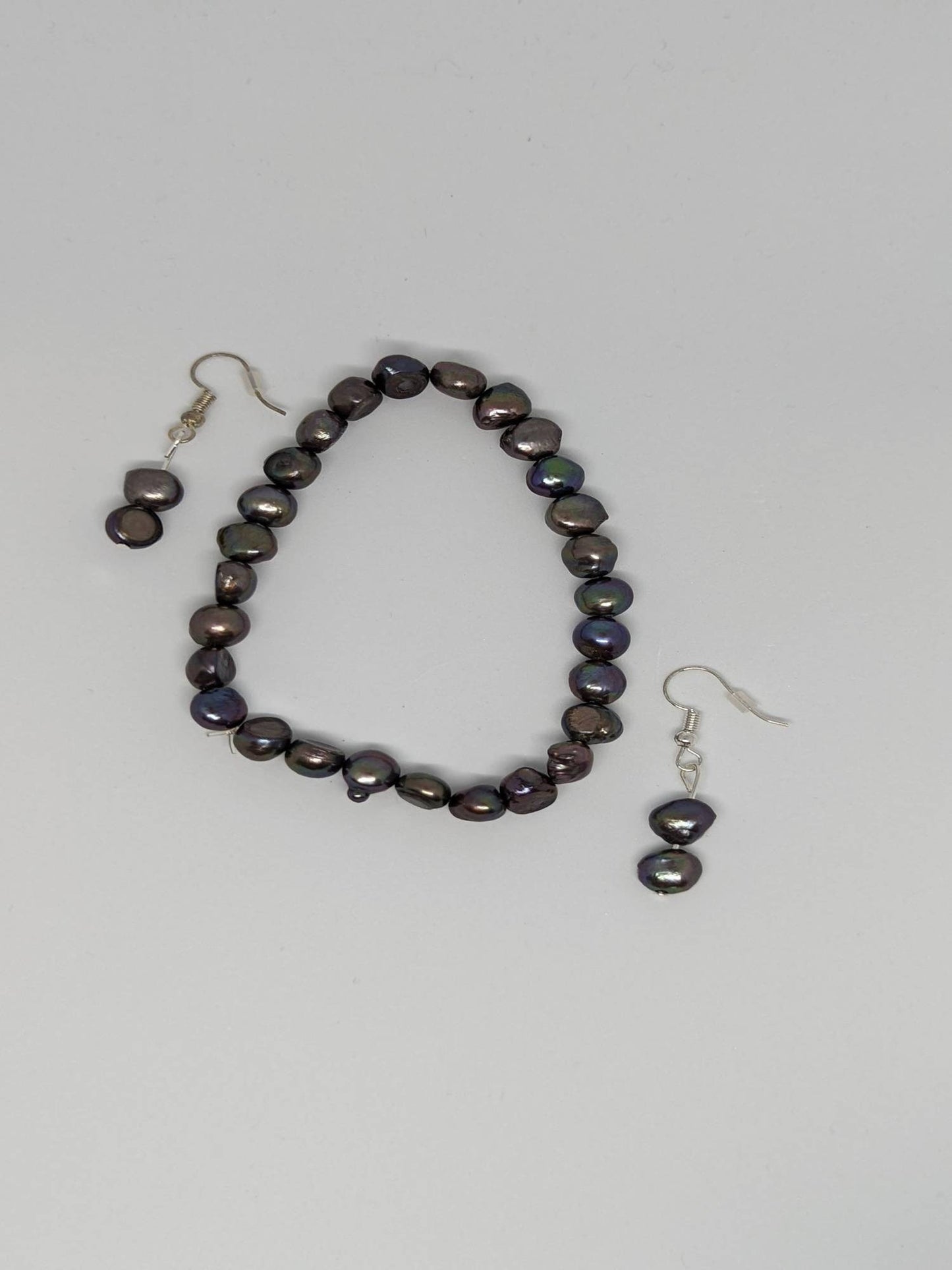 Peacock pearls, freshwater pearls, peacock earrings, dainty bracelet, freshwater bracelet